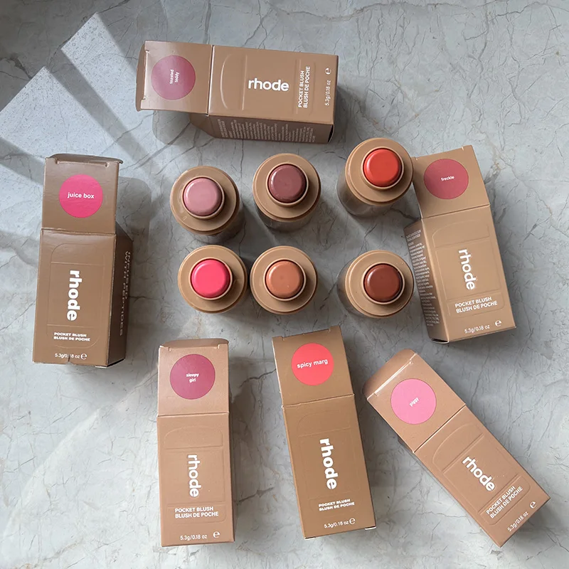 Blush in Crema 6 Colori, Stick per Guance, Lucidalabbra, Custodia per iPhone, Rossetto Raspberry Espresso INS