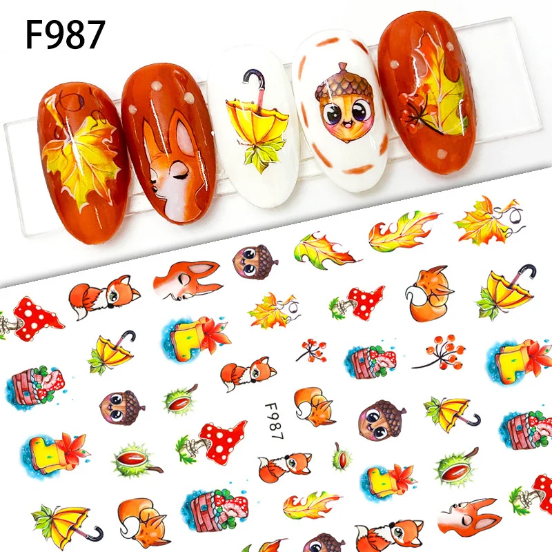 Flowers Leaf Nail Decals Design Spring Retro Floral Pattern Watercolor Charms Stickers Manicure Decors Foils Tattoo LASTZ-SJ056