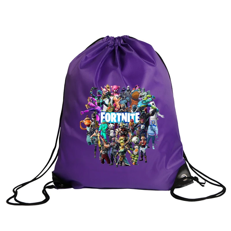 Nuevas bolsas con cordón Fortnites, mochila impermeable de gran capacidad, bolsa estampada con figura de dibujos animados, bolsa de almacenamiento de baloncesto para niños
