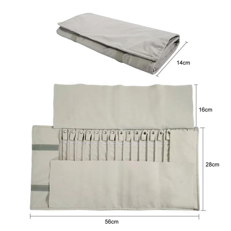 High Quality All Grey Flannelette Jewelry Storage Bag Convenient Jewelry Storage Display Bag 16 Necklace Storage Display Bag