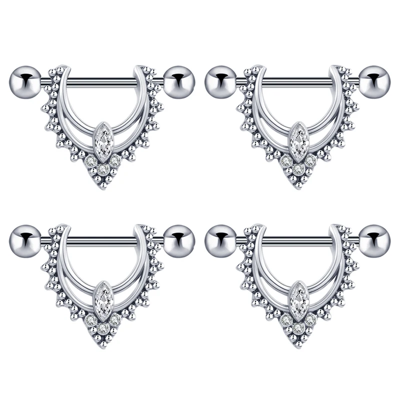 

Nipple Piercing Barbell Tongue Rings Piercing Jewelry for Women wholesales 14G Nipple Rings Stainless Steel Nipplerings Piercin