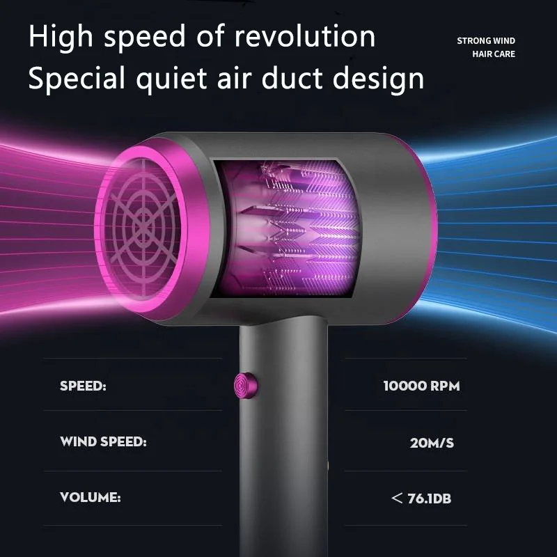 High quality professional ion hair dryer 1000W fast drying low noise hair dryer Portable hot and cold hair dryer image 2