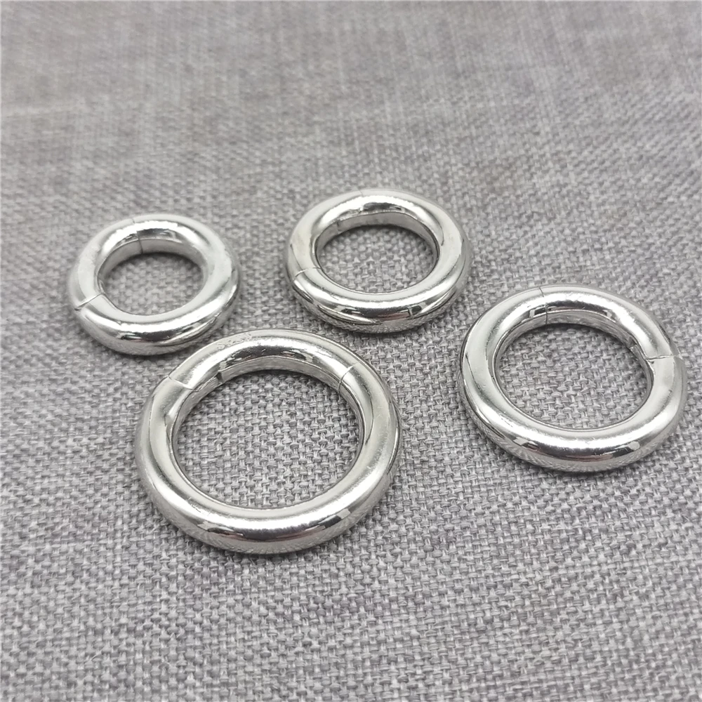 

925 Sterling Silver Circle Hinge Clasp w/ Rhodium Plated for Bracelet Necklace 13mm 14mm 16mm 18mm