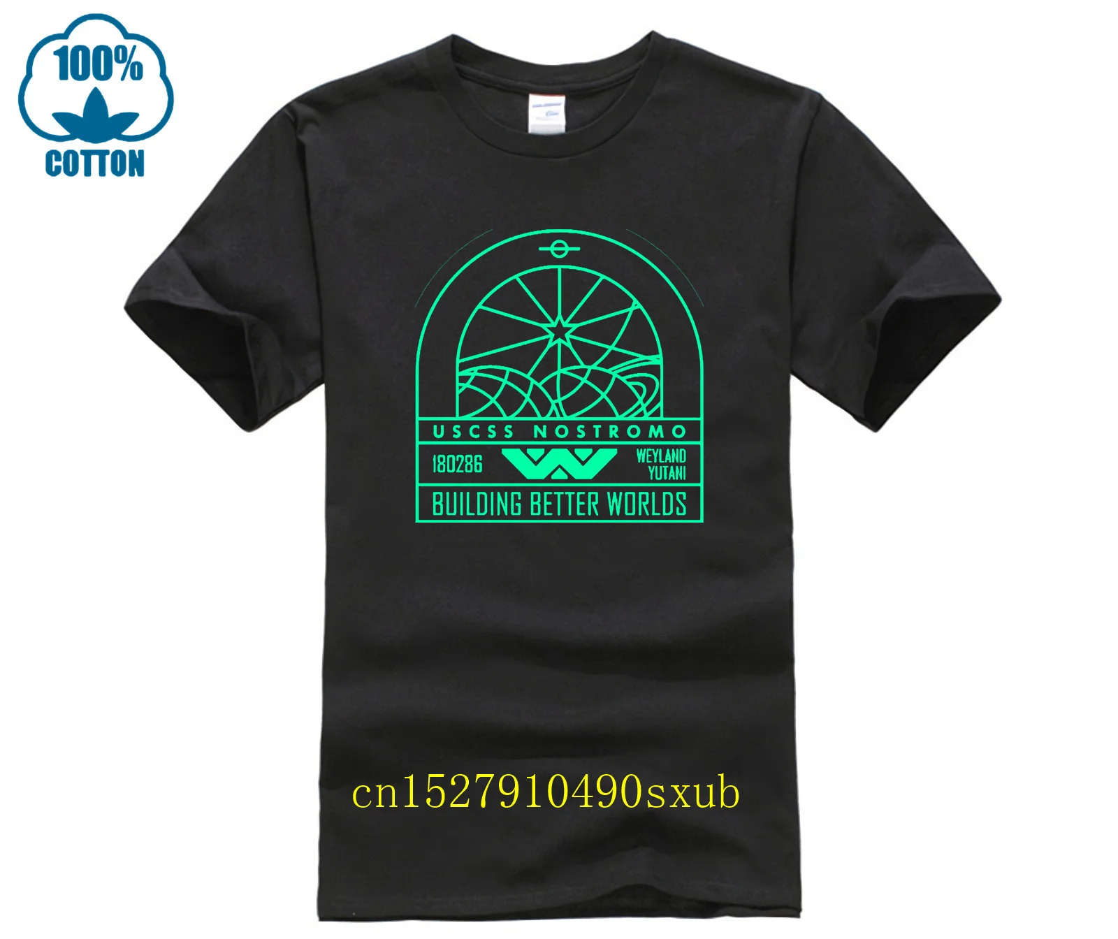 Nostromo T Shirt USCSS Weyland Yutani Alien Predator Prometeus Marines UFO Men's T-Shirt