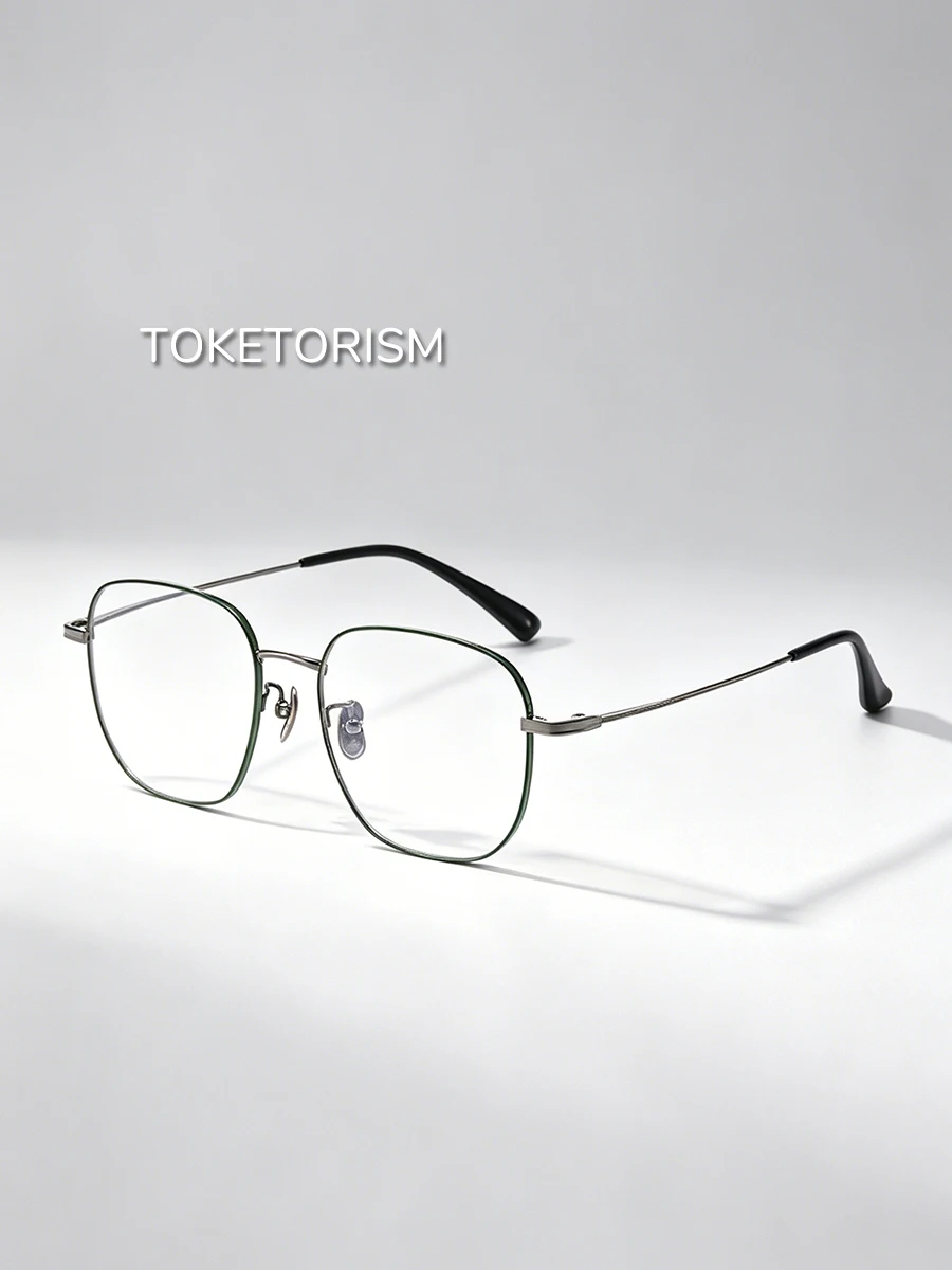 

Toketorism Blue Light Blocking Glasses For women Titanium Alloy Light Weight Eyeglass Frame For Men