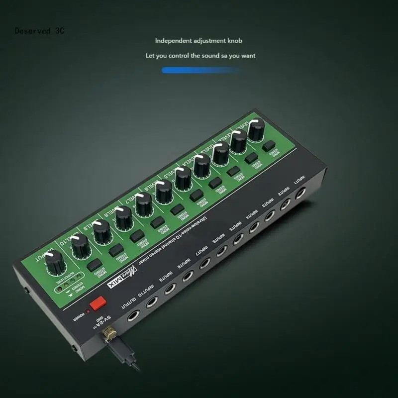 10Input Mixing Board Sound Mixer for Professional Music Processing Metal Housing