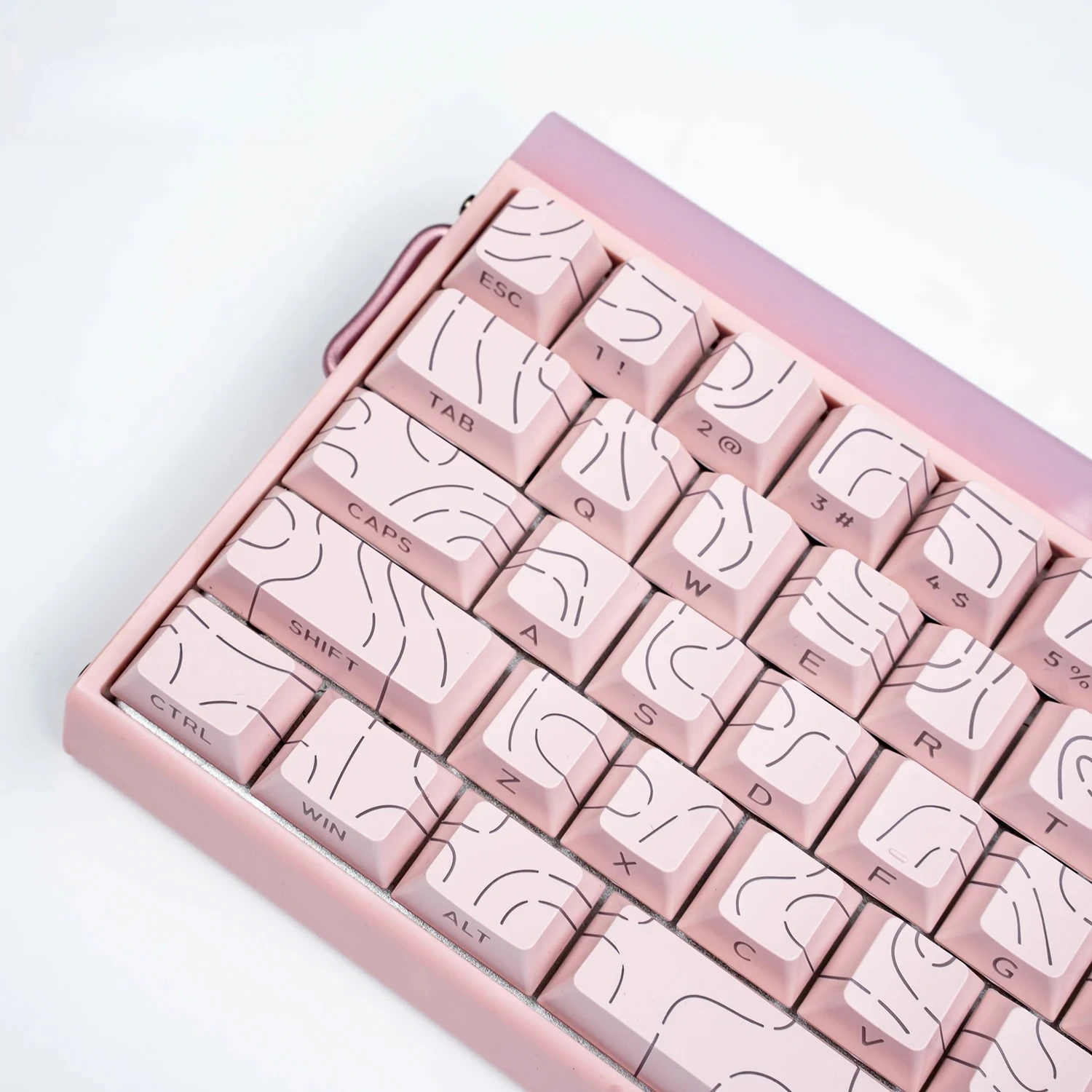 

Topographic Contour Lines 4.0 Keycaps Shine Through 97 Key Cpas PBT Cherry Profile Side Print for MX Gamer Mechanical Keyboard
