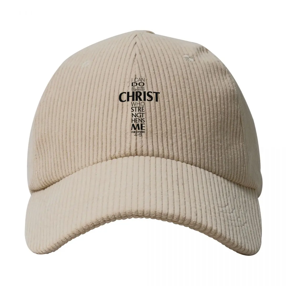 I Can Do All Things Through Christ Cap Christia Baseball Cap Corduroy Style Hats Sun Peaked Cap