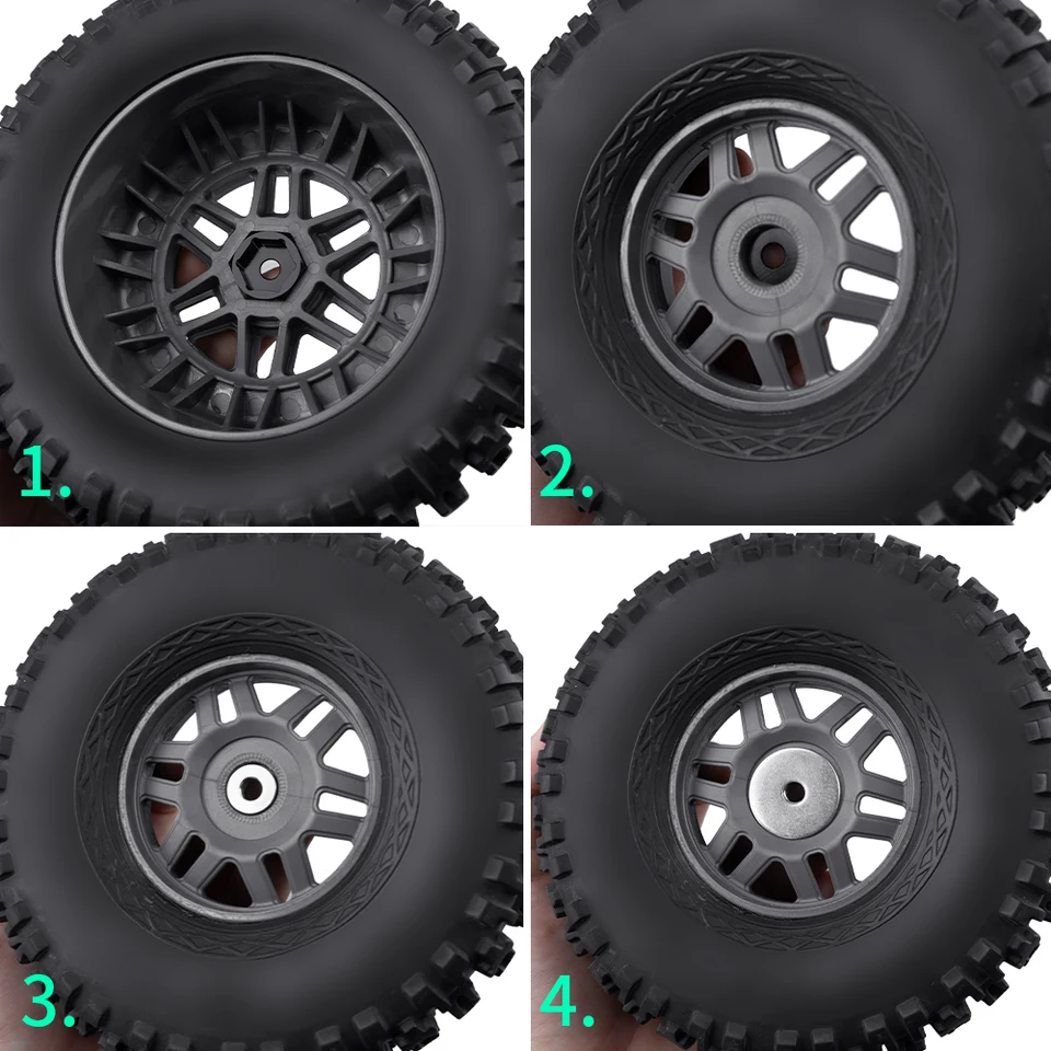 Sourcing Map Rad-Sechskantadapter – 4 X 12 Mm, 20 Mm Verlängerung, Aluminium – Für 1/10 RC Crawler – Inkl. Muttern & Verriegelungen – Rot