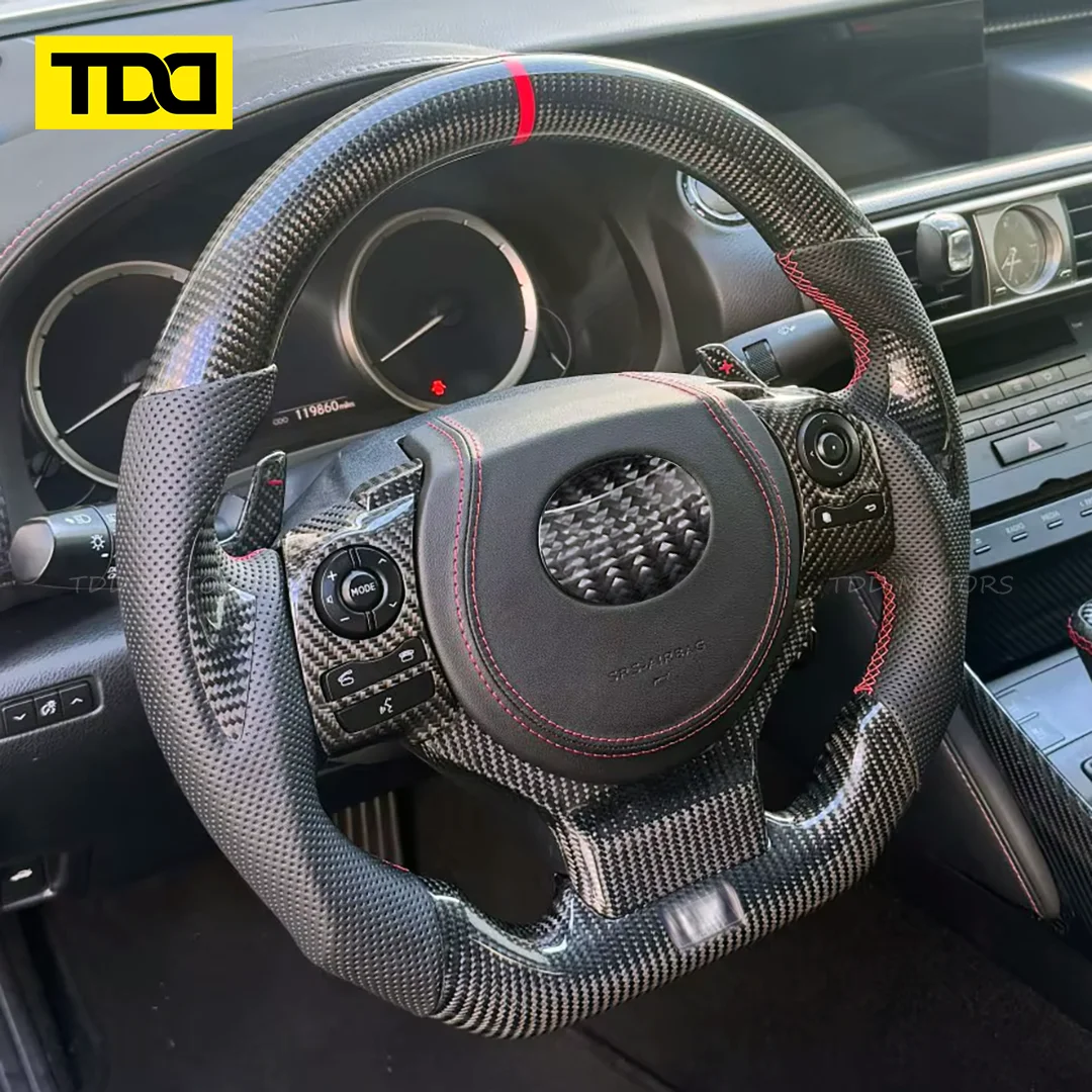 

For Lexus IS 100% Real Car Steering Wheel Perforated Leather Multiple Customization