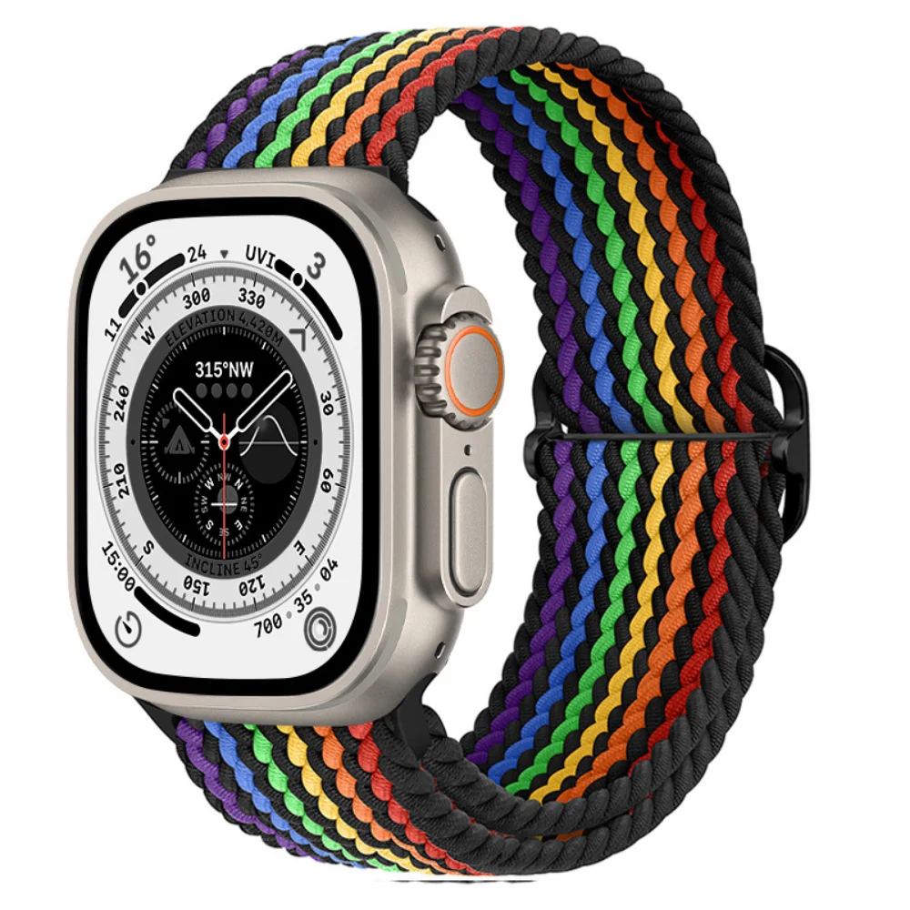 Nylon Strap For Apple Watch 12 11 10 9 8 7 46mm 42mm Adjustable Wristband iWatch Ultra4-3-2-1 49mm 6 5 4 SE 45mm 41mm 44mm Belt