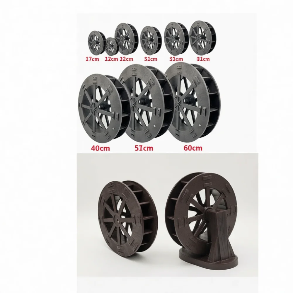 Water Wheel Ornament Aquarium Decoration Rotating Feng Shui Fountain Accessories For Fish Tank Garden Landscape Stream Power