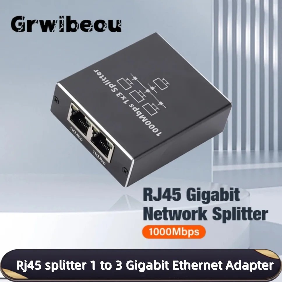 

Гигабитный разветвитель RJ45 1000 Мбит/с 1–3 Ethernet-адаптер Сетевой разветвитель для ПК, ноутбука, ТВ-приставки, маршрутизатора, цифрового телевизора