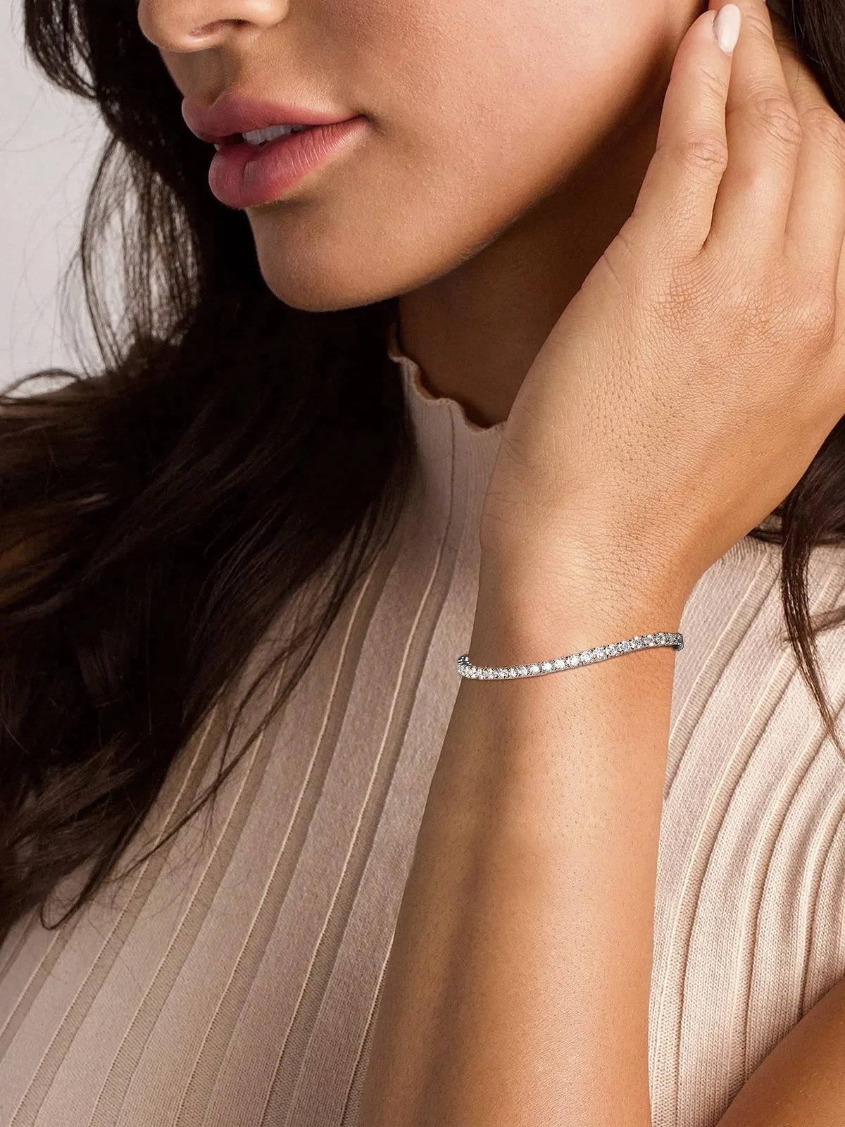 

ANDH D Color VVS1 Tennis Bracelet for Women Man 925 Silver Lab Diamond Bracelet Wedding Party Engagement Wedding Fine Jewelry