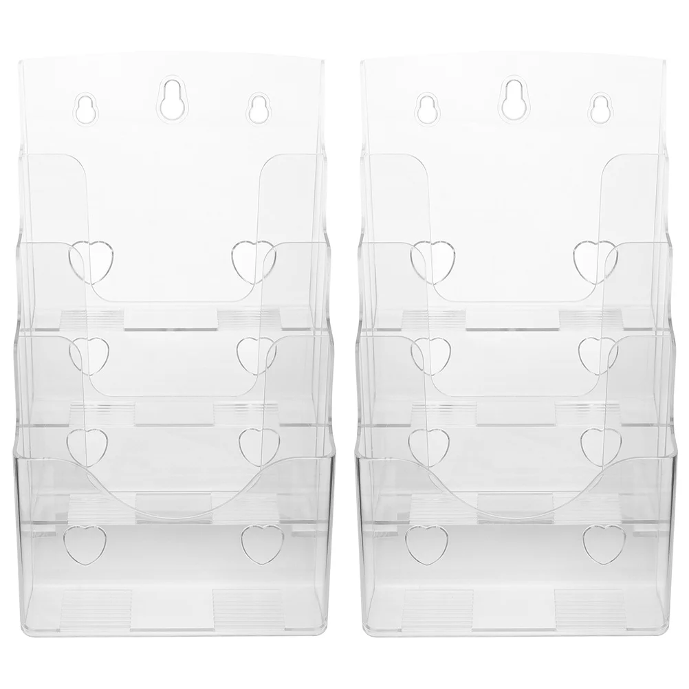 

2Pcs Pamphlet Display Stand 4 Tier Plastic Brochure Holder Literature Organizer Clear Paper Holder for Office Use