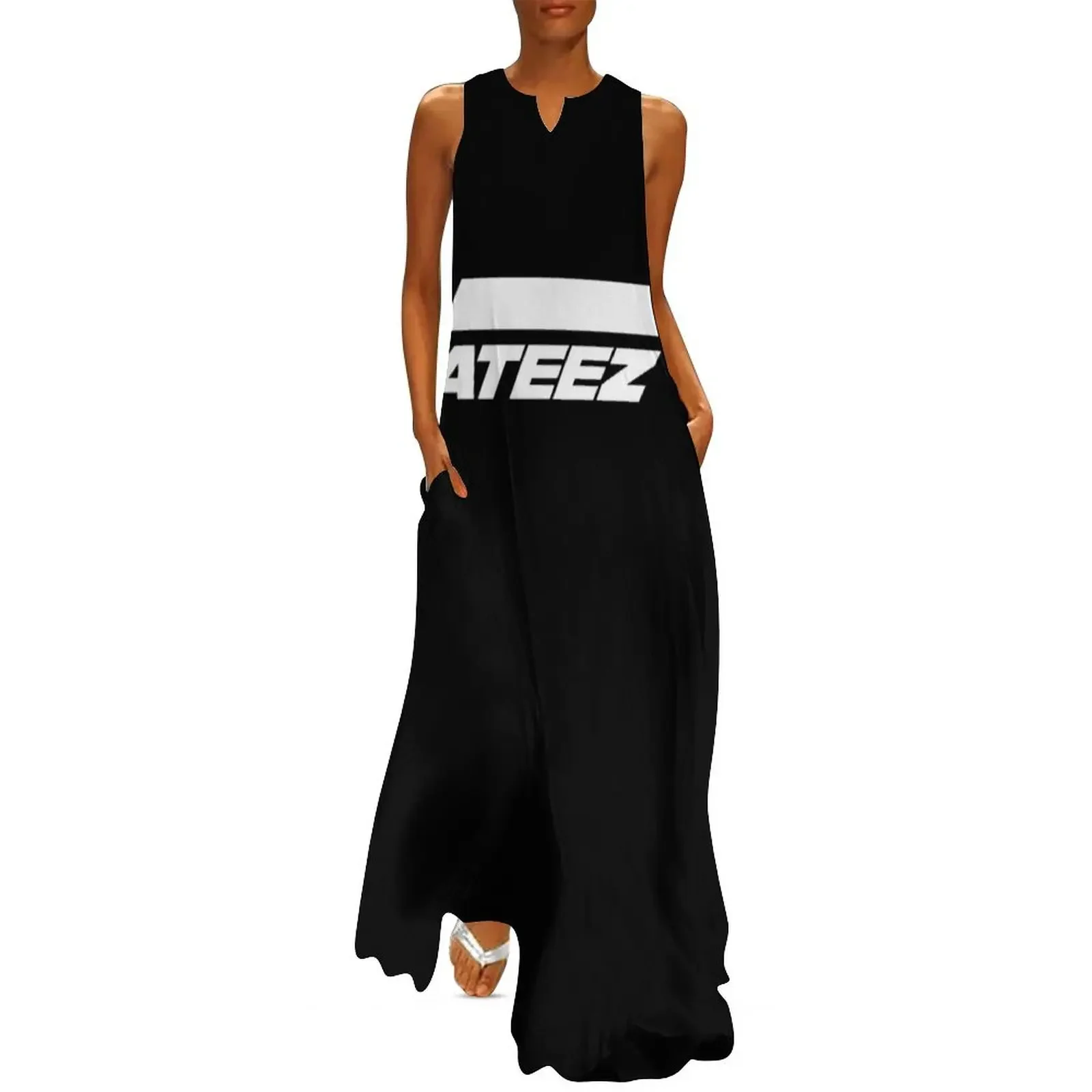 

ATEEZ Logo (White) Long Dress woman dress Evening dresses long sleeve dress