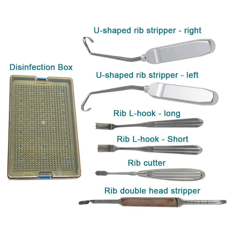 

GREATLH Orthopedic Retractor L-type Pull Hook Double Head Stripper U Type Stripper Disinfection Box Orthopedic Instrument pet