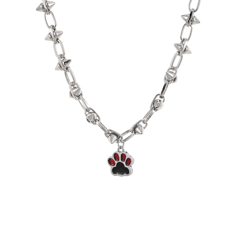 

Sterling silver rivet necklace women's sweet cool babes collarbone chain niche exaggerated punk neck chain accessories
