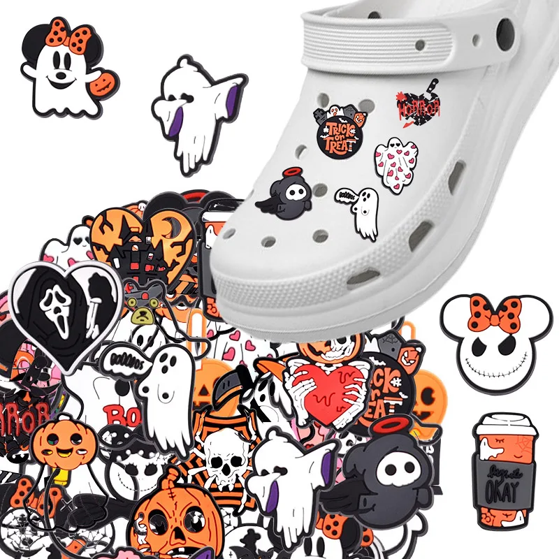 

Disney Mickey Halloween Ghost 16-100PCS Shoe Charms wholesale PVC Decoration high-quality Detachable Waterproof For Party Gifts