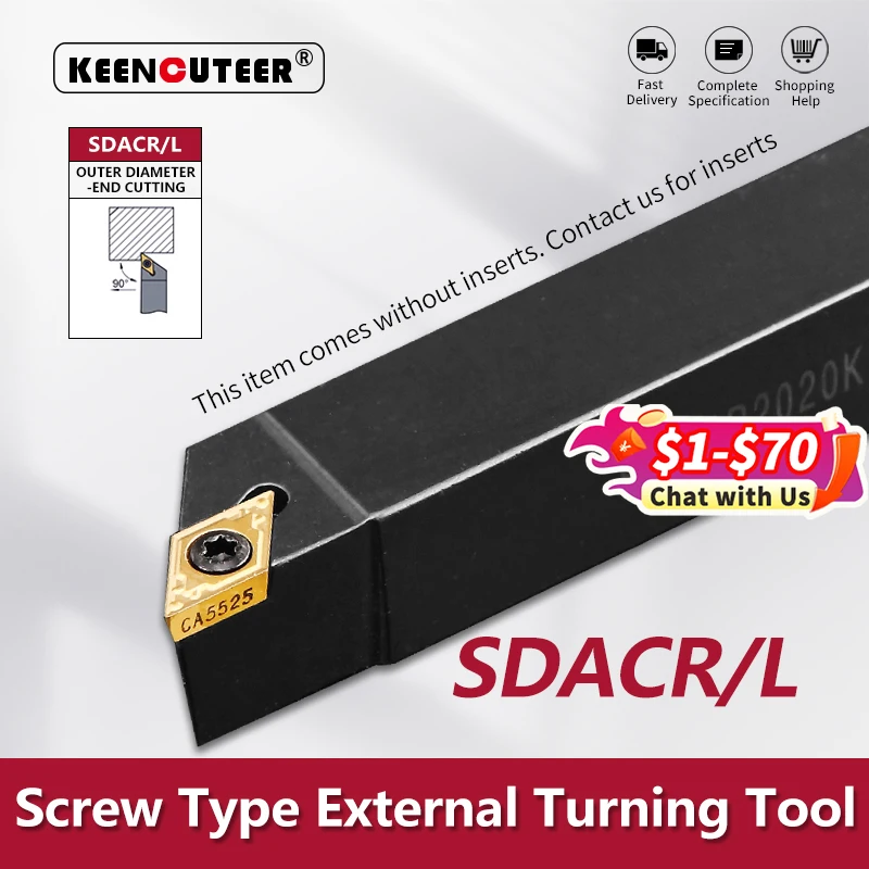 SDACR0808 SDACR1010 SDACR1212 SDACR1616 SDACR2020 outil de tournage externe, barre de coupe, barre de tour CNC, support de rotation