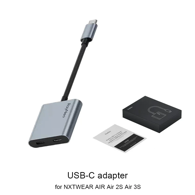 RAYNEO USB-C Adapters PD Fast Charging for RayNeo Air AR Smart Glasses Compatible with iphone 16/15 Type-C Interface Devices