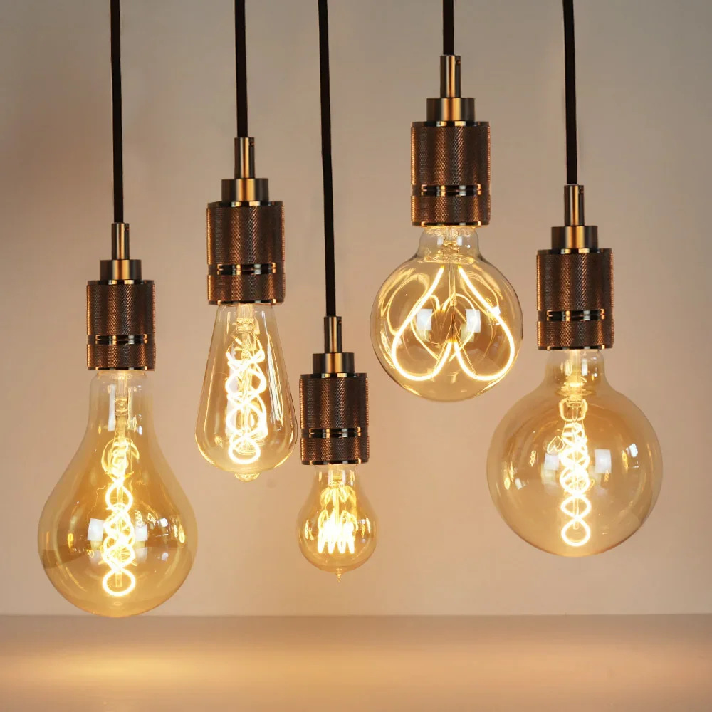 

LED Edison Filament Bulbs Golden Art Lights ST64 G80 G95 G125 Dimmable E27 4W 8W 2700K 360 Degree Energy Lamps led lights