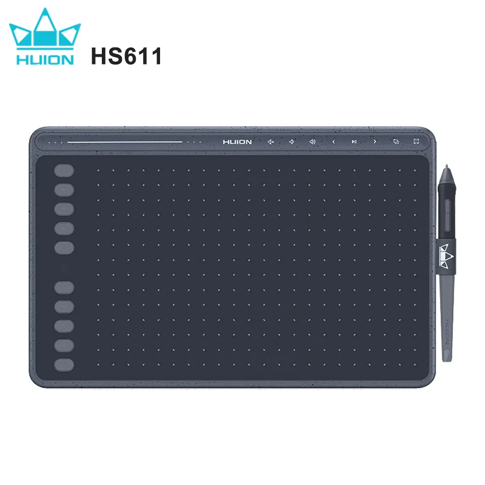 Imagem -02 - Huion Hs611 Gráfico de Desenho Digital Tablet 266pps Gráficos Caneta Tablet Multimídia Três Cores para pc Android