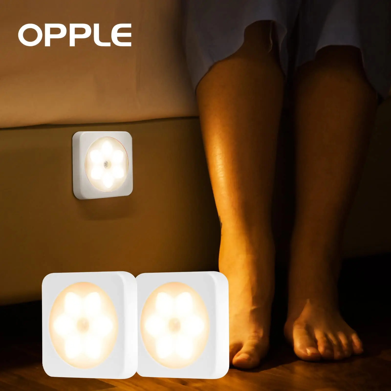 OPPLE Wireless Smart Motion Sensor Night Lamp Floral Bedroom Decor Magnetic Children's Gift Decoration White Led Night Light