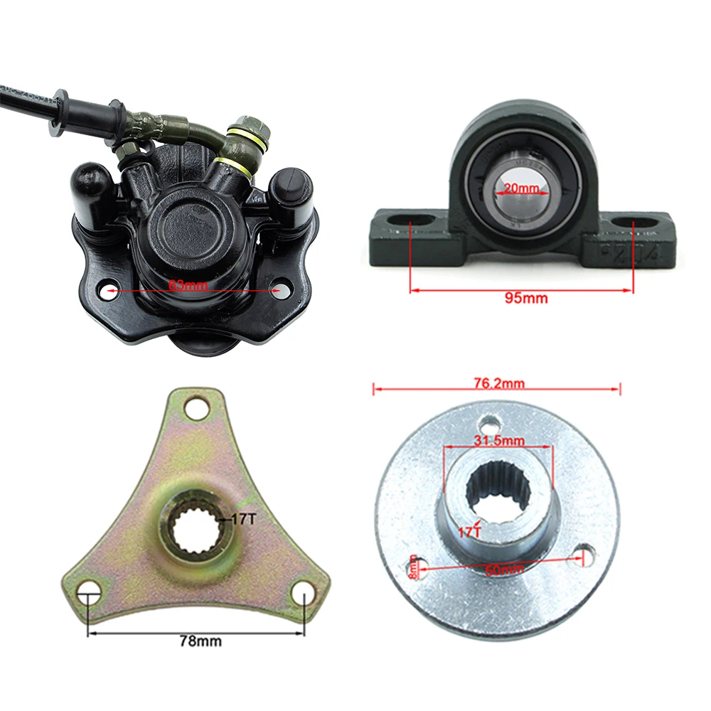Complete 610mm Rear Axle With Brake Assembly For DIY 49cc 50cc 70cc 90cc 110cc Gas Electric Kids ATV Go Kart Quad Buggy Parts - view 6