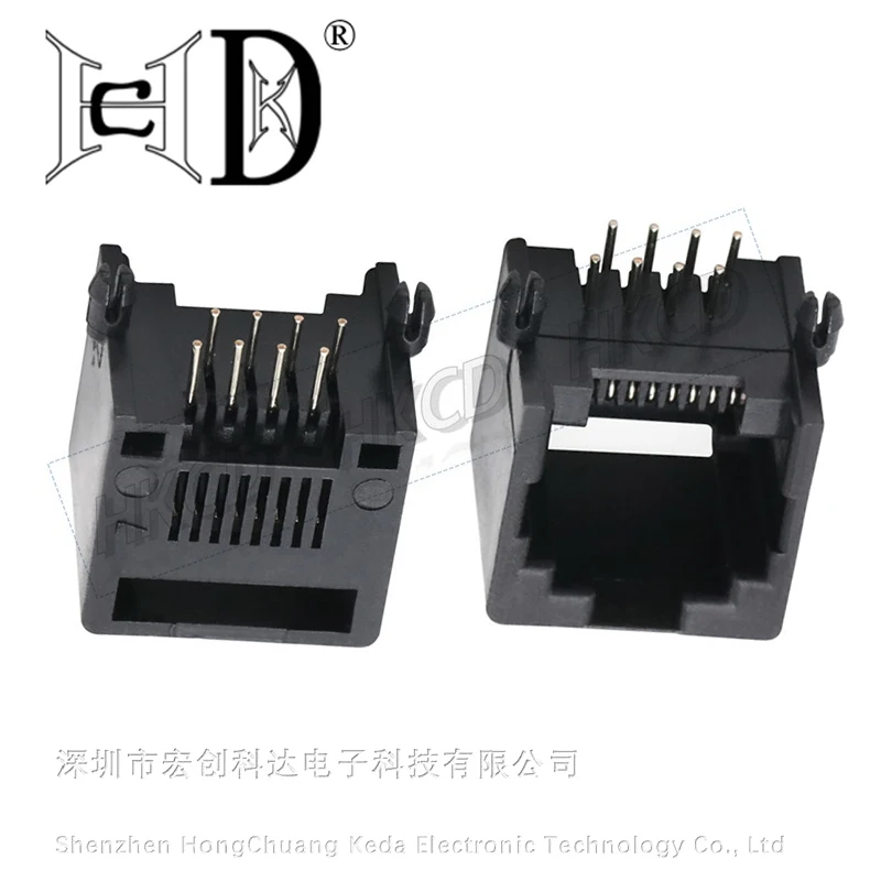 5pcs RJ11 Telephone Socket Curved Pin 95001 4P4C 6P6C 6P4C 8P8C Female Jack Pcb Connector 90 Degrees Network Module