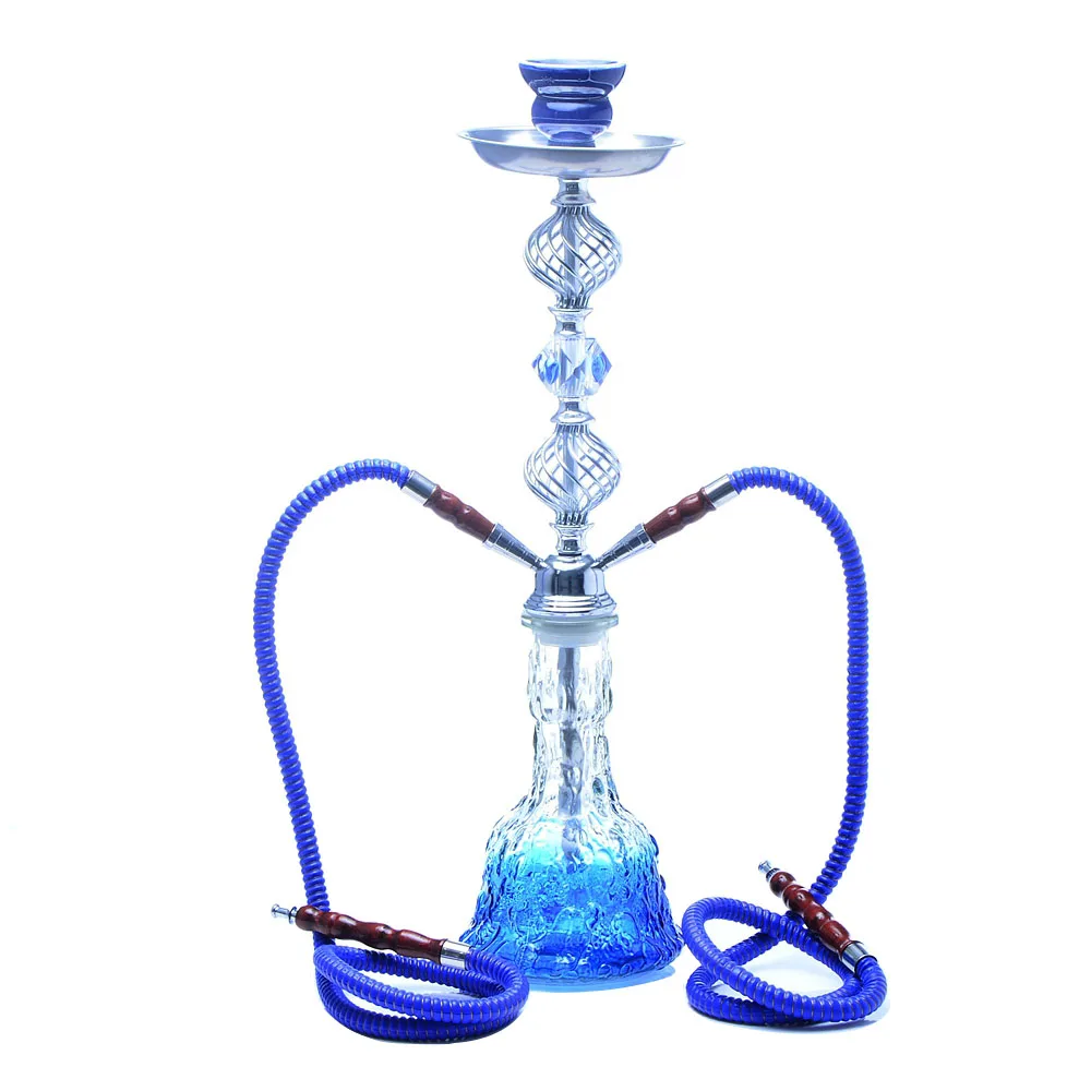 

de vidrio pipa Hookah Shisha de cristal de doble manguera Chichas con Narguile tazon de ceramica pinzas para carbon Accesorios