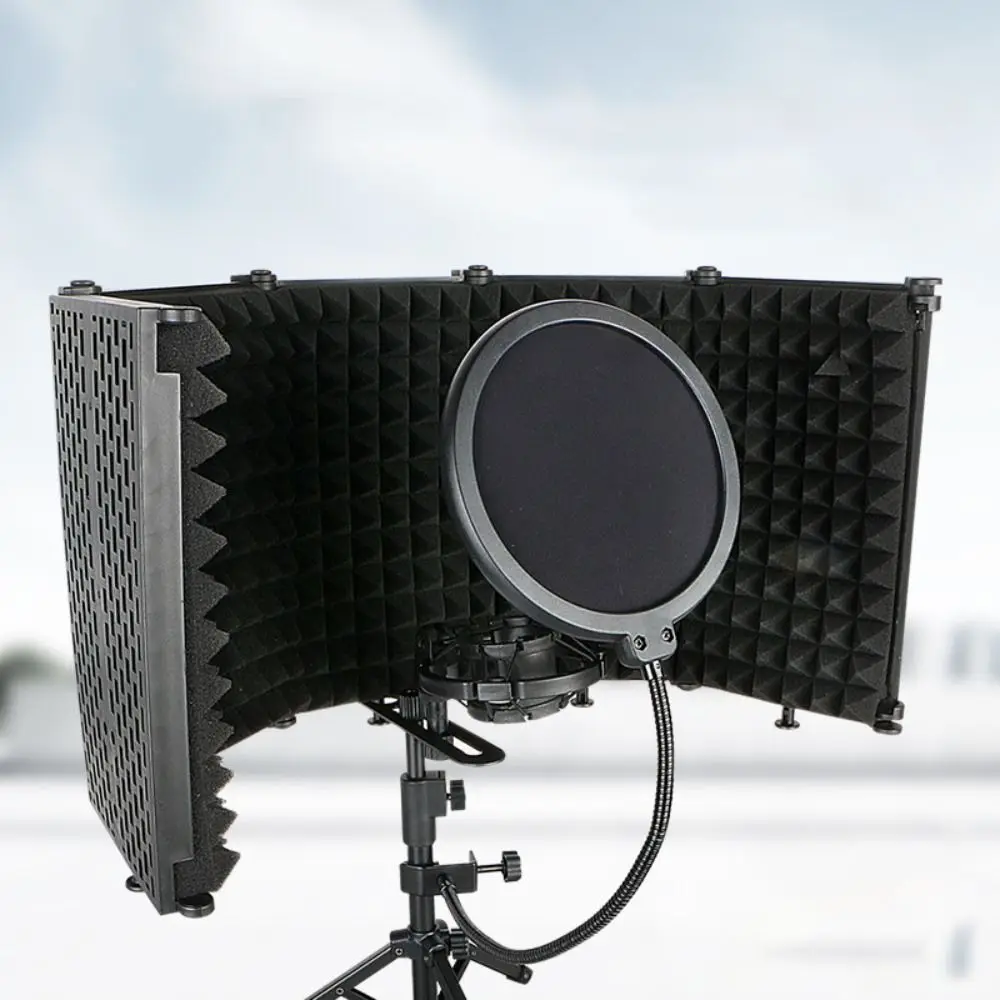 

Acoustic Microphone Isolation Shield Wedges Filter Noise Reduction Equipment Reflection Filters 5 Panel Soundproofing Panels