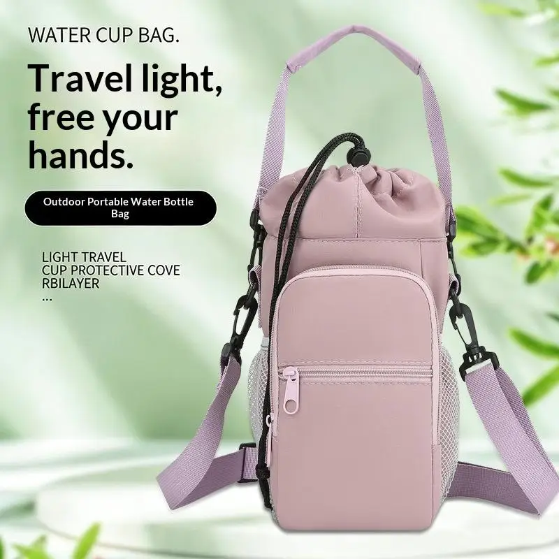 New Portable Running Sport Water Bottle Cover With Strap Cup Sleeve Phone Bag Outdoor Camping Accessories Gym Water Bottle Bag