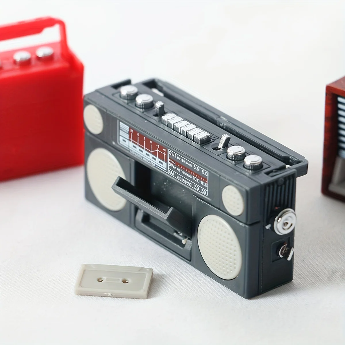 1 Classic Radio Doll House Mini Simulation Model Miniature Model Mini Simulation Retro Recorder Mini Model Gift