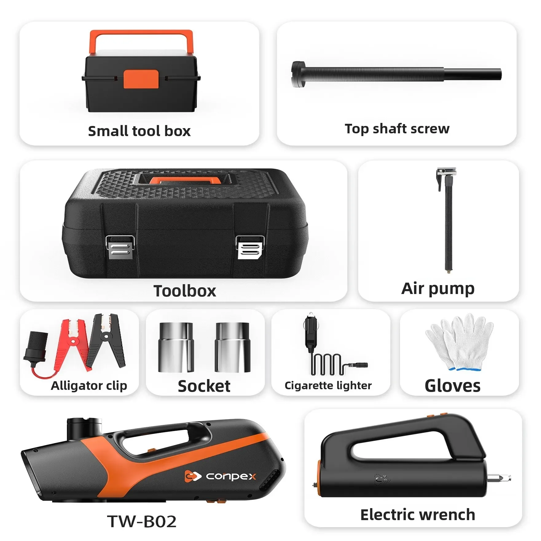Reliable Car Electric Hydraulic Jack 12V Electric Wrench Air Pump Three-in-one Tire Change Set