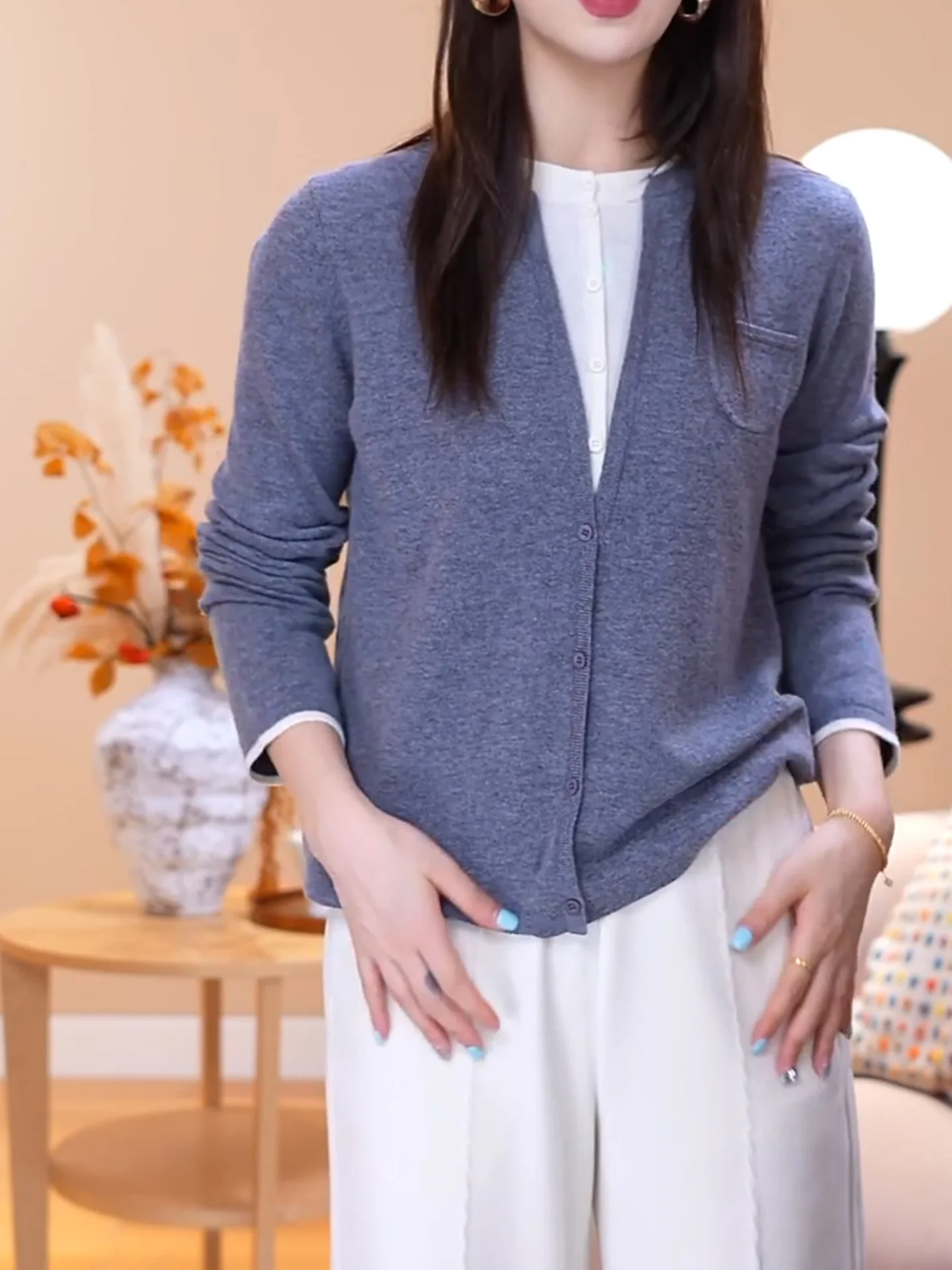 

ay Knitted Open Cardigan Women's Faionable Simple Sle Korean Sle Autumn Winter plus Size Inner Wear Casual Long Sve