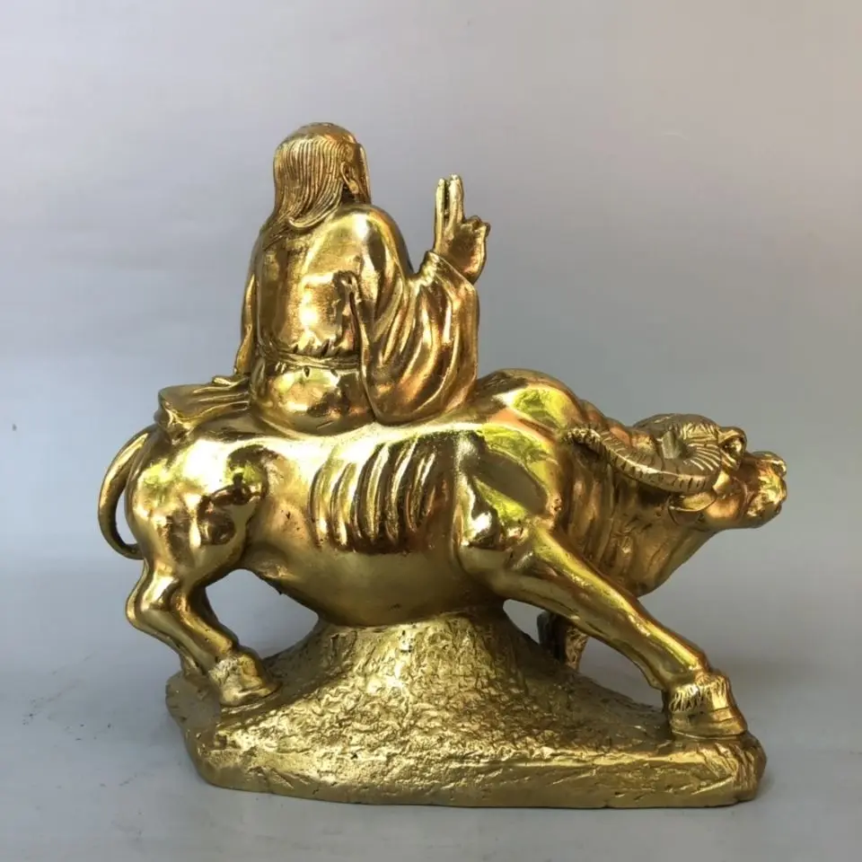 Chinese scholar laozi riding a cow Statue Sculpture Figurines Home Garden Decoration Statues For House ﻿