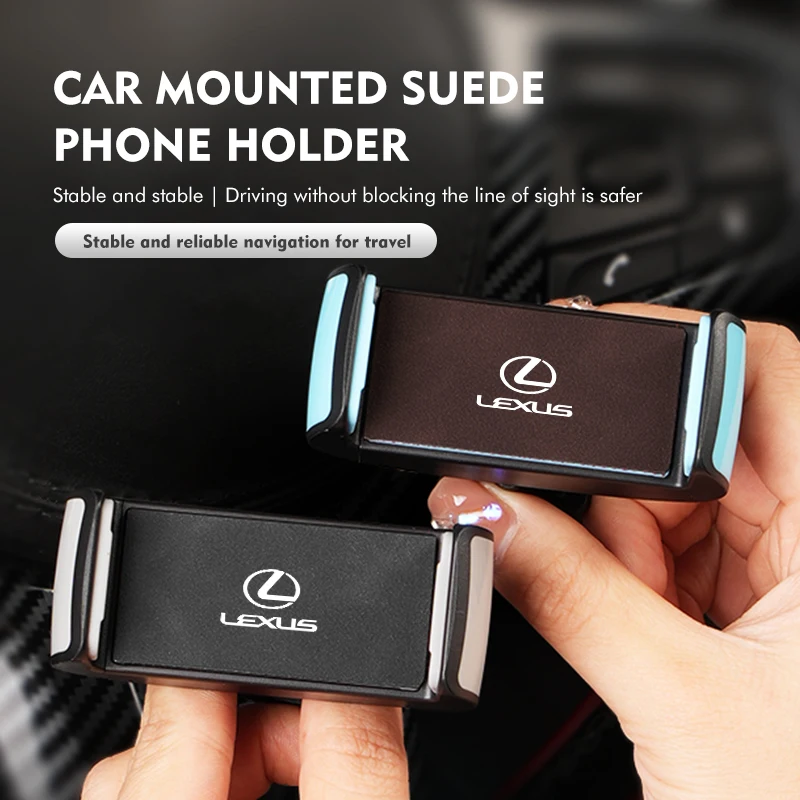 Car Suede Phone Holder Adjuster Mobile Phone Stand Accessory For Lexus GX470 LS400 LX470 LX570 RC350 UX250h ES350 RX450h