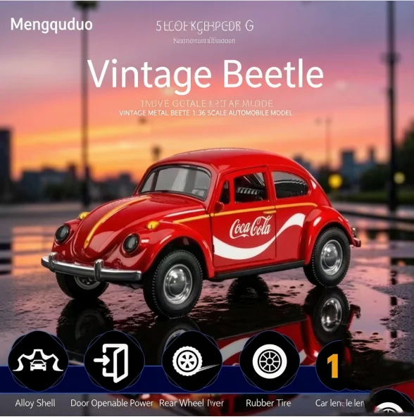 

Коллекционная модель автомобиля Volkswagen Beetle из ретро-сплава, металлическая игрушка-машинка для детей, винтажный сувенир в виде жука