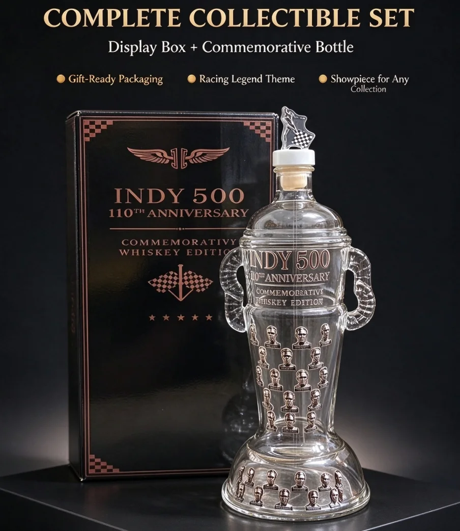 Unique Double Handle Trophy Glass Decanter Bottle Airtight Stopper for Bourbon Vodka Home Bar Table Decor Men Collection Gift