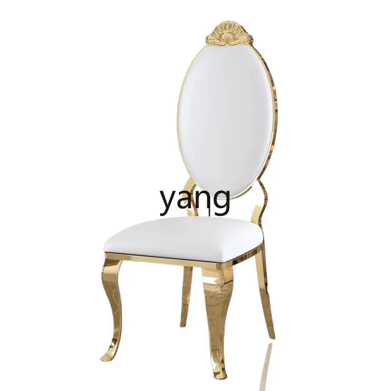 LMM， light luxury stainless steel high-end microfiber leather home dining chair high-end banquet hall