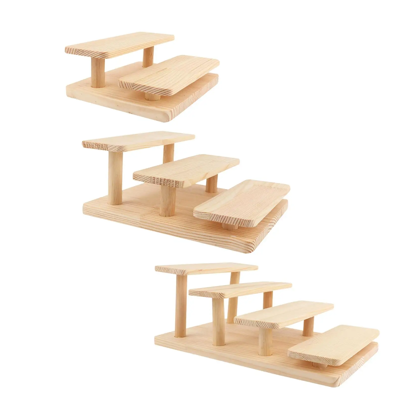 Display Stand Counter Retail Riser Storage Organizer Showcase Fixtures Wood Display stand Doll Perfume Model Candies Dessert