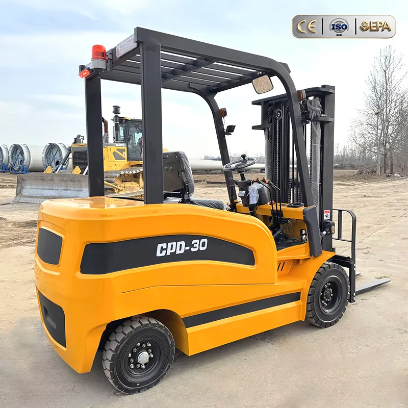 Factory Direct CPD-30 3 Ton Electric Forklift With Lead-acid or Lithium Batteries for Retail Unloading Loading Warehouse