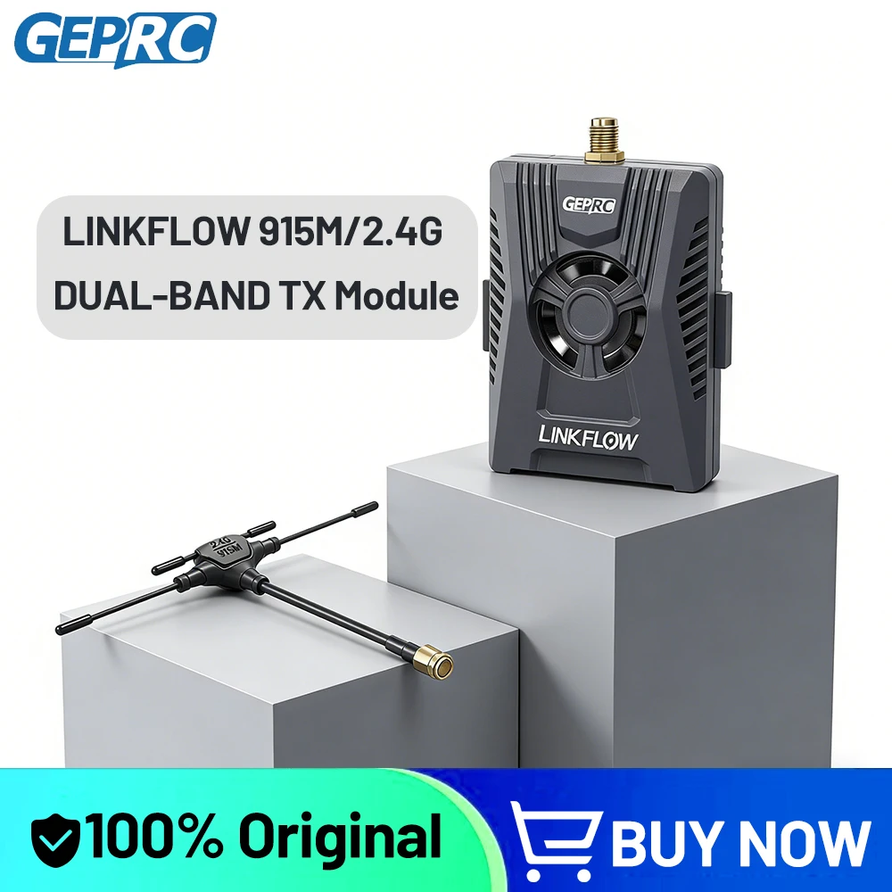 

GEPRC LINKFLOW 915M/2.4G DUAL-BAND TX Module ExpressLRS 2-6S Single Antenna Up To 1000 MW Output LR1121 RF Chip for FPV Drones
