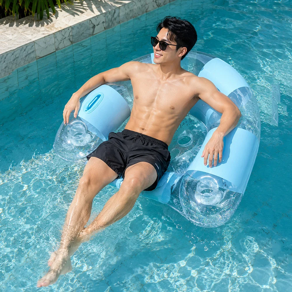 Inflatable Pool Float Adult Water Hammock Swim Lounger Chair  Swim Mattress Swimming Tube Water Sports Beach Vacation ﻿ - view 3