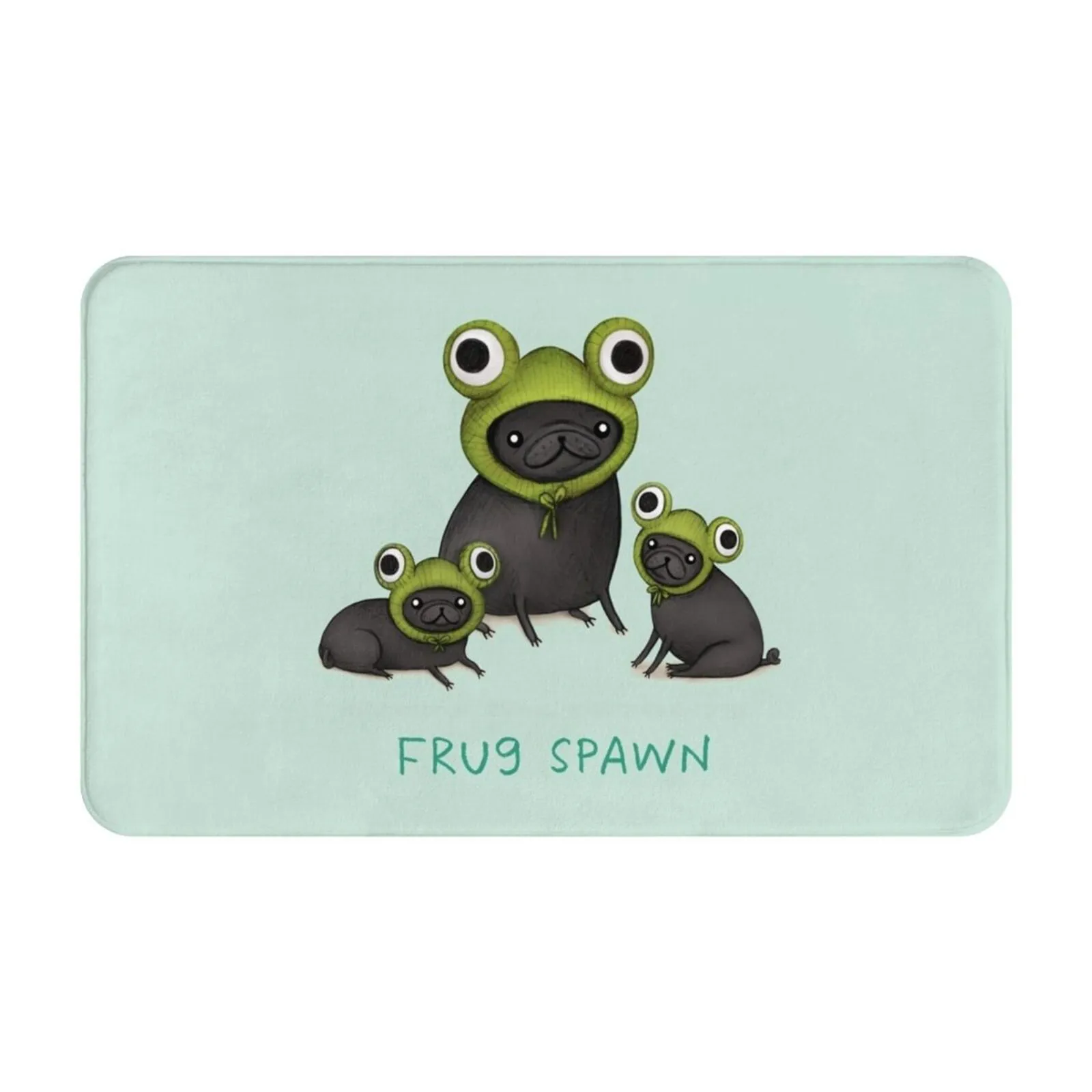 Frug 3D Household Goods Mat Rug Carpet Foot Pad Frug Toad Frogs Amphibian Froggy Fruggy Hat Costume Pond Creature Green