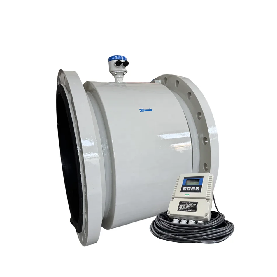 Flange Connection Battery 3.6V 24VDC Irrigation Carbon SUS304 Remote Type Electromagnetic Flow Meter for Conductive Liquid