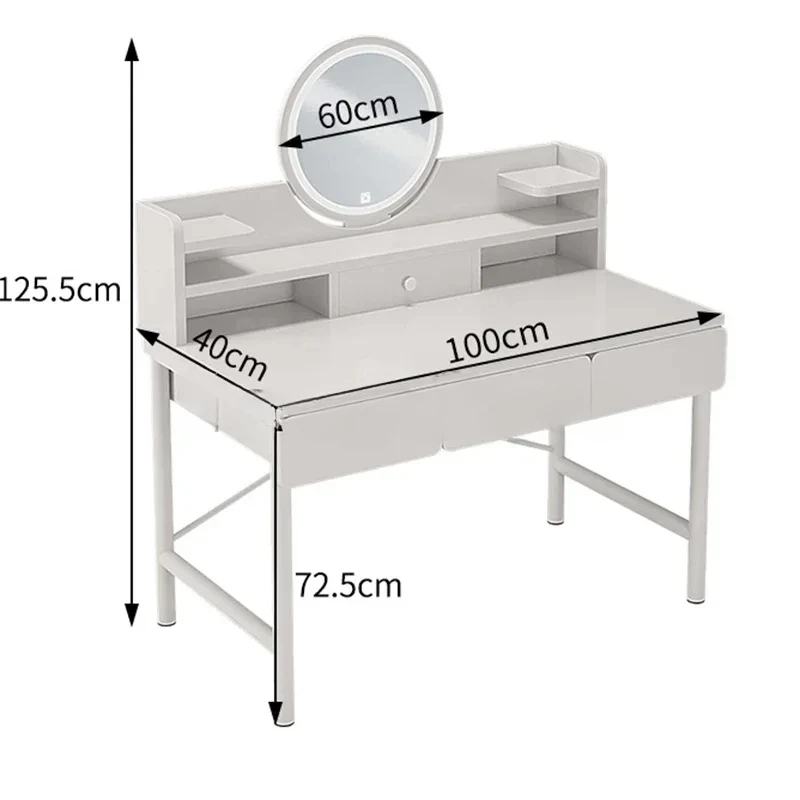 Vanity White Makeup Table Led Mirror Modern Minimalist Dressing Table Organizer Corner Tavoli Da Trucco Home Furniture