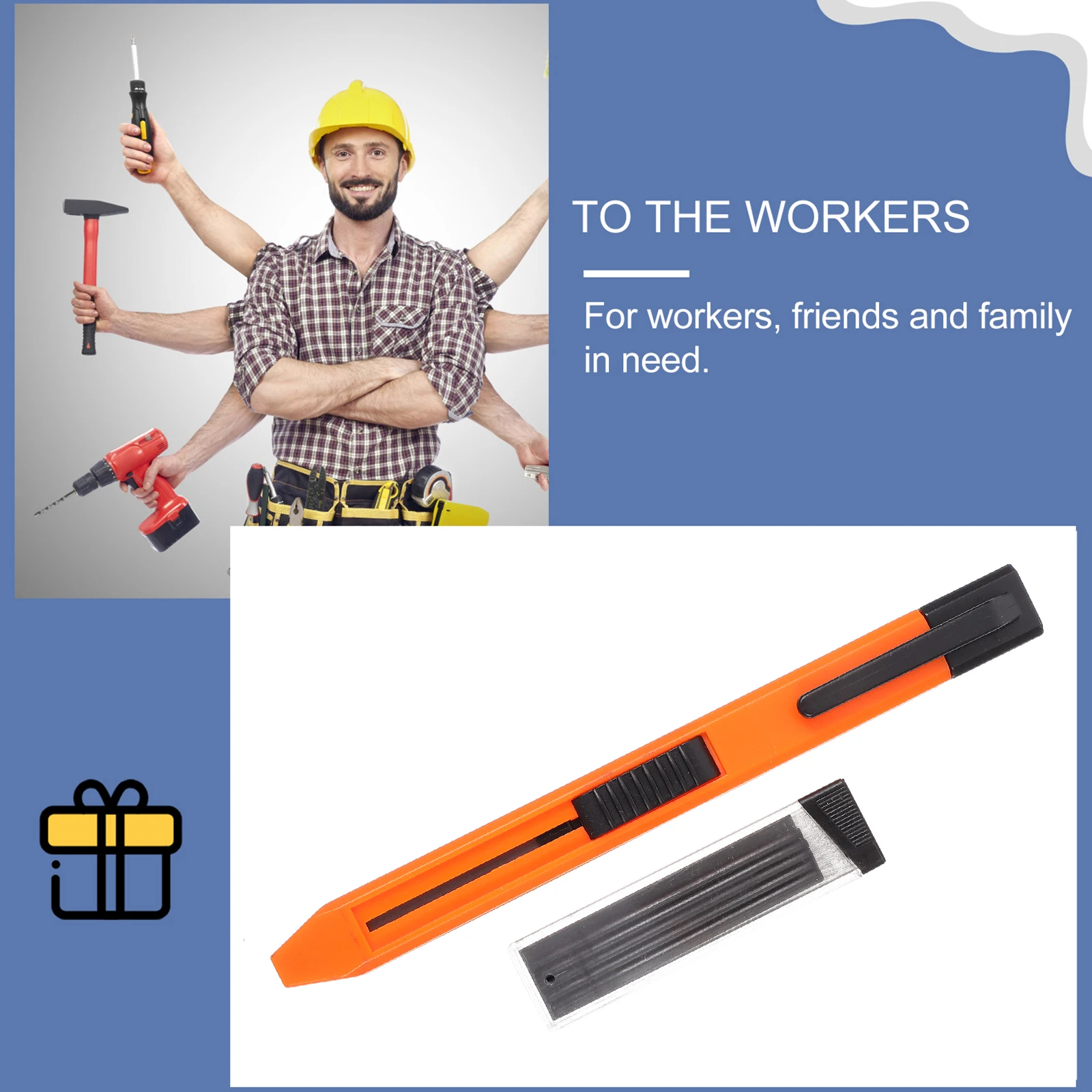

1Set Woodworking Mechanical Pencil Premium Material Long Lasting Carpentry Drawing Marker Jobsite Pencils Woodworking Marker
