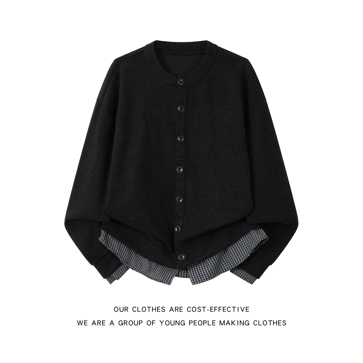 

Мужской вязаный кардиган с клетчатым узором, имитация двухслойности, круглый вырез, на пуговицах, парная вязаная одежда, повседневная весенняя верхняя одежда